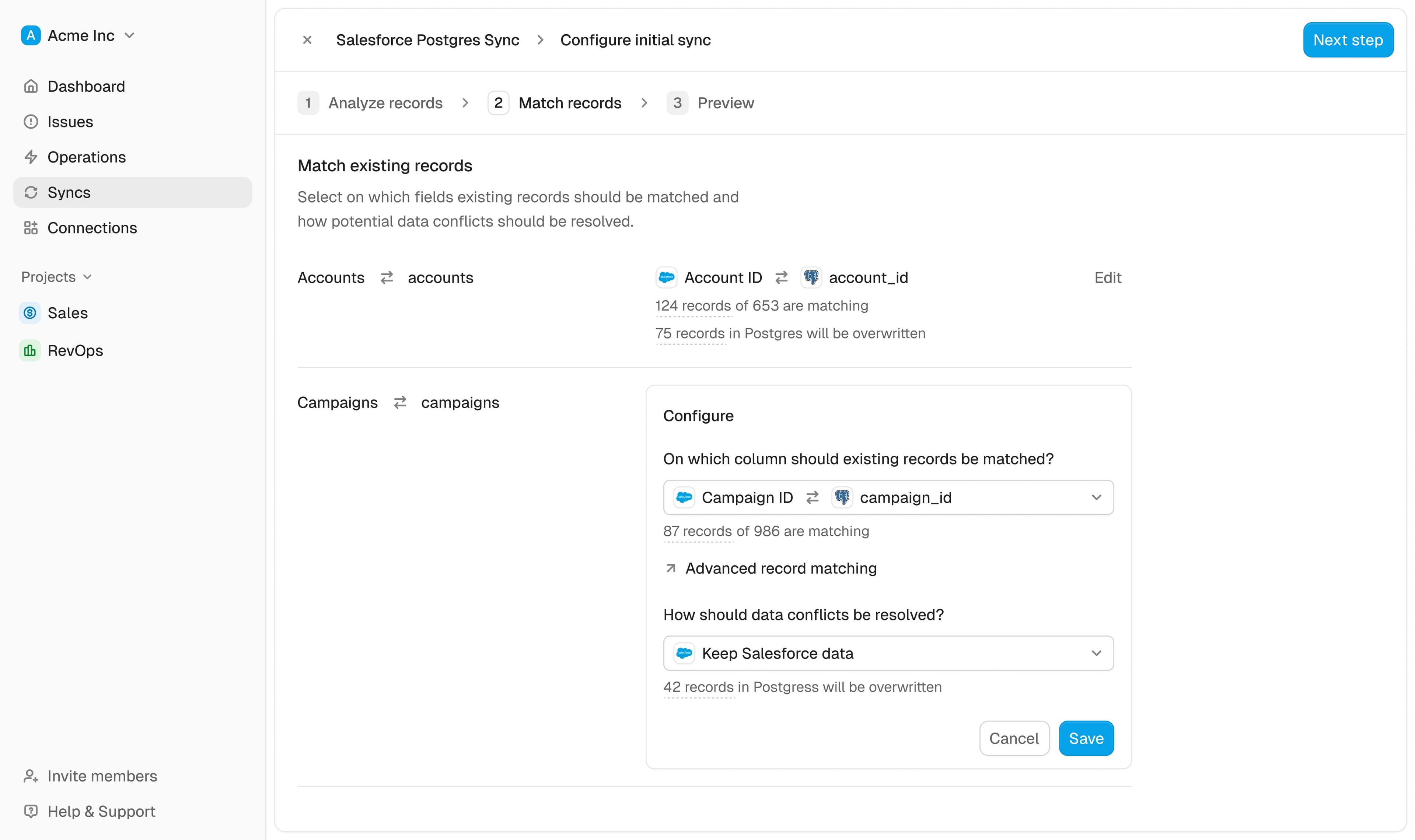 Whalesync Match Records